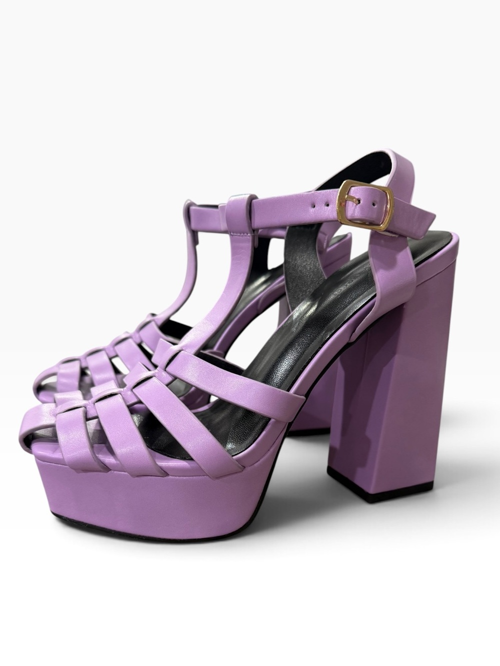 Women’s Lavender Women’s Platform Cage Block Pumps Y2K | Size 38